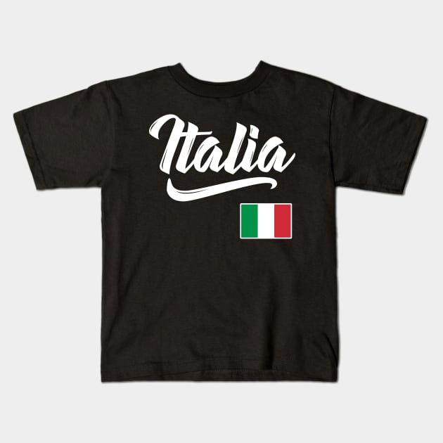 Italian Flag Italy Italian Italiano Heritage Kids T-Shirt by E